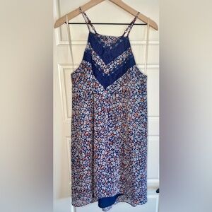 BCBGeneration Navy and Orange Floral Dress